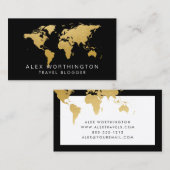 Gold International Travel Wereldkaart Visitekaartje (Voorkant / Achterkant)