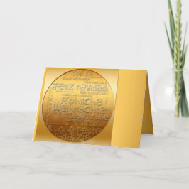 Gold International Weihnachten Navidad Greep Feestdagen Kaart