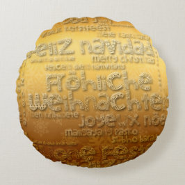 Gold International Weihnachten Navidad R Pillow Rond Kussen