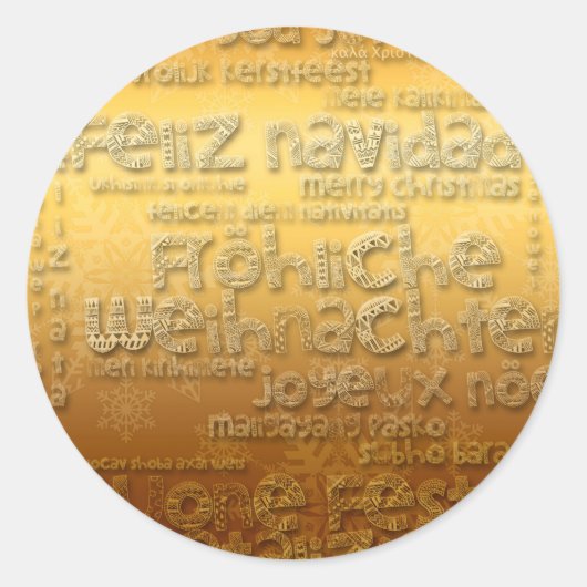 Gold International Weihnachten Navidad R Sticker (Voorkant)