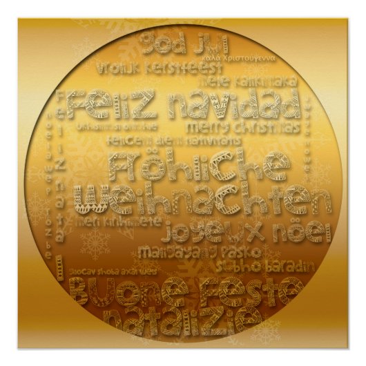 Gold International Weihnachten Navidad Xmas Poster (Voorkant)