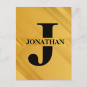 Gold Intersecting Initial Letter Name Typography Briefkaart (Voorkant)