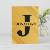 Gold Intersecting Initial Letter Name Typography Feestdagenkaart (Staand voorkant)
