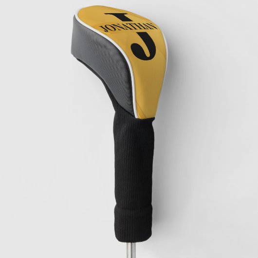 Gold Intersecting Initial Letter Name Typography Golfheadcover (Schuin)