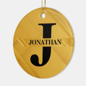 Gold Intersecting Initial Letter Name Typography Keramisch Ornament (Links)