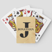 Gold Intersecting Initial Letter Name Typography Pokerkaarten (Achterkant)