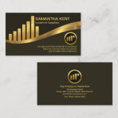 Gold Investment Uptrend Share Graph Wave Financial Visitekaartje (Voorkant / Achterkant)