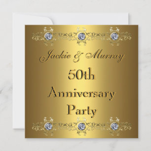 Gold Invitations 50e Jubileum Party Kaart