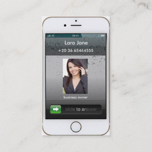 Gold iPhone 6 Visitekaartje met sticker (Voorkant)