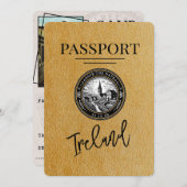 Gold Ireland Passport Bewaar de datum Save The Date (Voorkant / Achterkant)