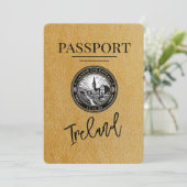 Gold Ireland Passport Bewaar de datum Save The Date (Staand voorkant)