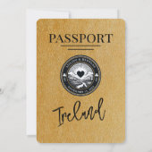 Gold Ireland Passport Wedding Invitation Kaart (Achterkant)