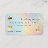 Gold Iridescent Holographic Credit Kaart Logo Visitekaartje (Voorkant)