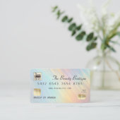 Gold Iridescent Holographic Credit Kaart Logo Visitekaartje (Staand voorkant)