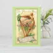 Gold Irish Harp  St. Patrick's Day Feestdagenkaart (Staand voorkant)