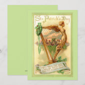 Gold Irish Harp  St. Patrick's Day Feestdagenkaart (Voorkant / Achterkant)