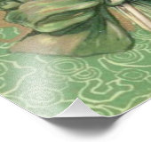 Gold Irish Woman Green Bow Shamrock Clay Pipe Foto Afdruk (Hoek)