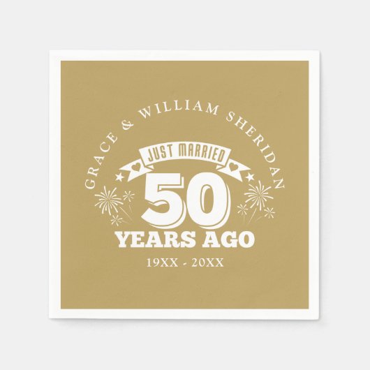 Gold is net getrouwd met 50ste Jubileum Servet (Voorkant)