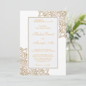 Gold Islamic Muslim Weduwen Uitnodiging (Staand voorkant)