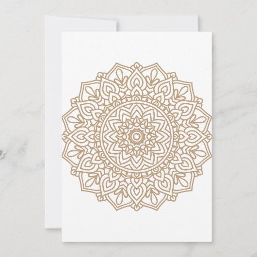 Gold Islamic Muslim Weduwen Uitnodiging (Achterkant)