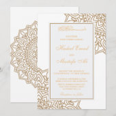 Gold Islamic Muslim Weduwen Uitnodiging (Voorkant / Achterkant)