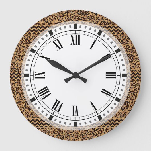 Gold Italian Renaissance Floral Grote Klok (Voorkant)