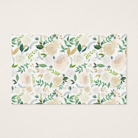 Gold Ivory Floral Baby shower Boek Aanvraag Kaart (Achterkant)