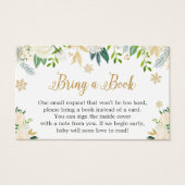 Gold Ivory Floral Baby shower Boek Aanvraag Kaart (Voorkant)