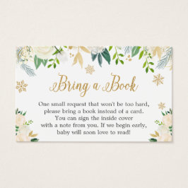 Gold Ivory Floral Baby shower Boek Aanvraag Kaart