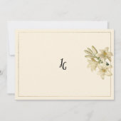Gold ivory mint green white lily flower RSVP Kaart (Achterkant)