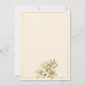 Gold ivory mint green white lily flower Wedding  Kaart (Achterkant)