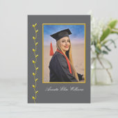 Gold Ivy design with Photo Grad Announcment Aankondiging (Staand voorkant)