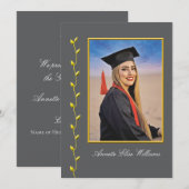 Gold Ivy design with Photo Grad Announcment Aankondiging (Voorkant / Achterkant)