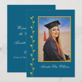 Gold Ivy design with Photo Grad Announcment Aankondiging (Voorkant / Achterkant)