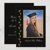 Gold Ivy design with Photo Grad Announcment Aankondiging (Voorkant / Achterkant)