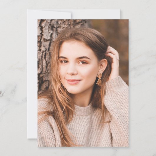 Gold Ivy Script van ouders Foto Red Afstuderen Aankondiging (Achterkant)