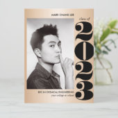 GOLD JAAR | AFSTUDEREN ZWARTE BOLD COLLEGE FOTO KAART (Staand voorkant)