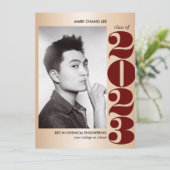 GOLD JAAR | BURGUNDY COLLEGE FOTO-AFSTUDEREN KAART (Staand voorkant)