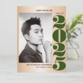 GOLD JAAR | DARK GREEN COLLEGE FOTO-AFSTUDEREN KAART (Staand voorkant)