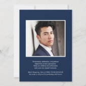 GOLD JAAR | NAVY BLUE COLLEGE FOTO-AFSTUDEREN KAART (Achterkant)