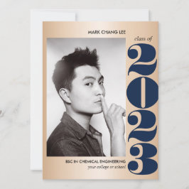 GOLD JAAR | NAVY BLUE COLLEGE FOTO-AFSTUDEREN KAART