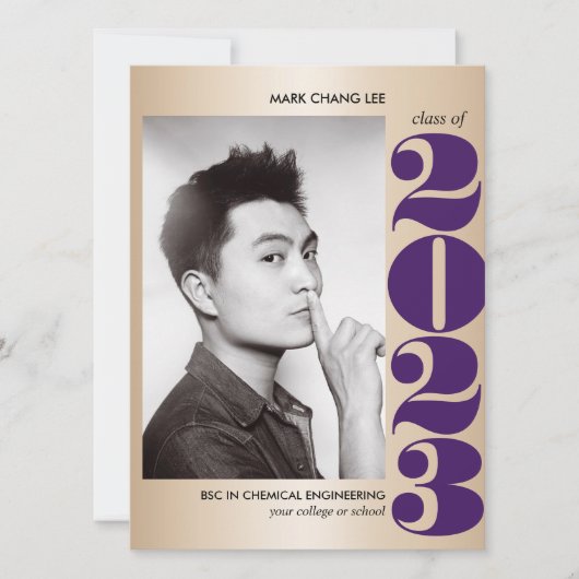 GOLD JAAR | PAARS FOTO-AFSTUDEREN COLLEGE KAART (Voorkant)