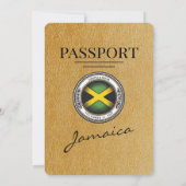 Gold Jamaica Passport Uitnodiging voor het Huwelij (Achterkant)