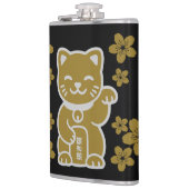 Gold Japanese Maneki-neko Heupfles (Links)