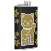 Gold Japanese Maneki-neko Heupfles (Rechts)