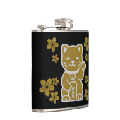 Gold Japanese Maneki-neko Heupfles (Rechts)