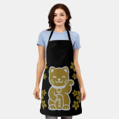 Gold Japanese Maneki-neko Schort (Gedragen)