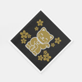 Gold Japanese Maneki-neko Servet (Hoek)