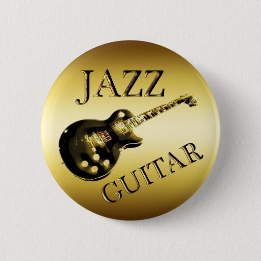 GOLD JAZZ GUITAR RONDE BUTTON 5,7 CM (Voorkant)