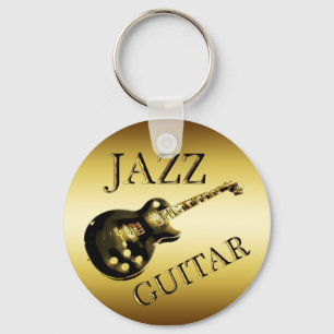 GOLD JAZZ GUITAR SLEUTELHANGER